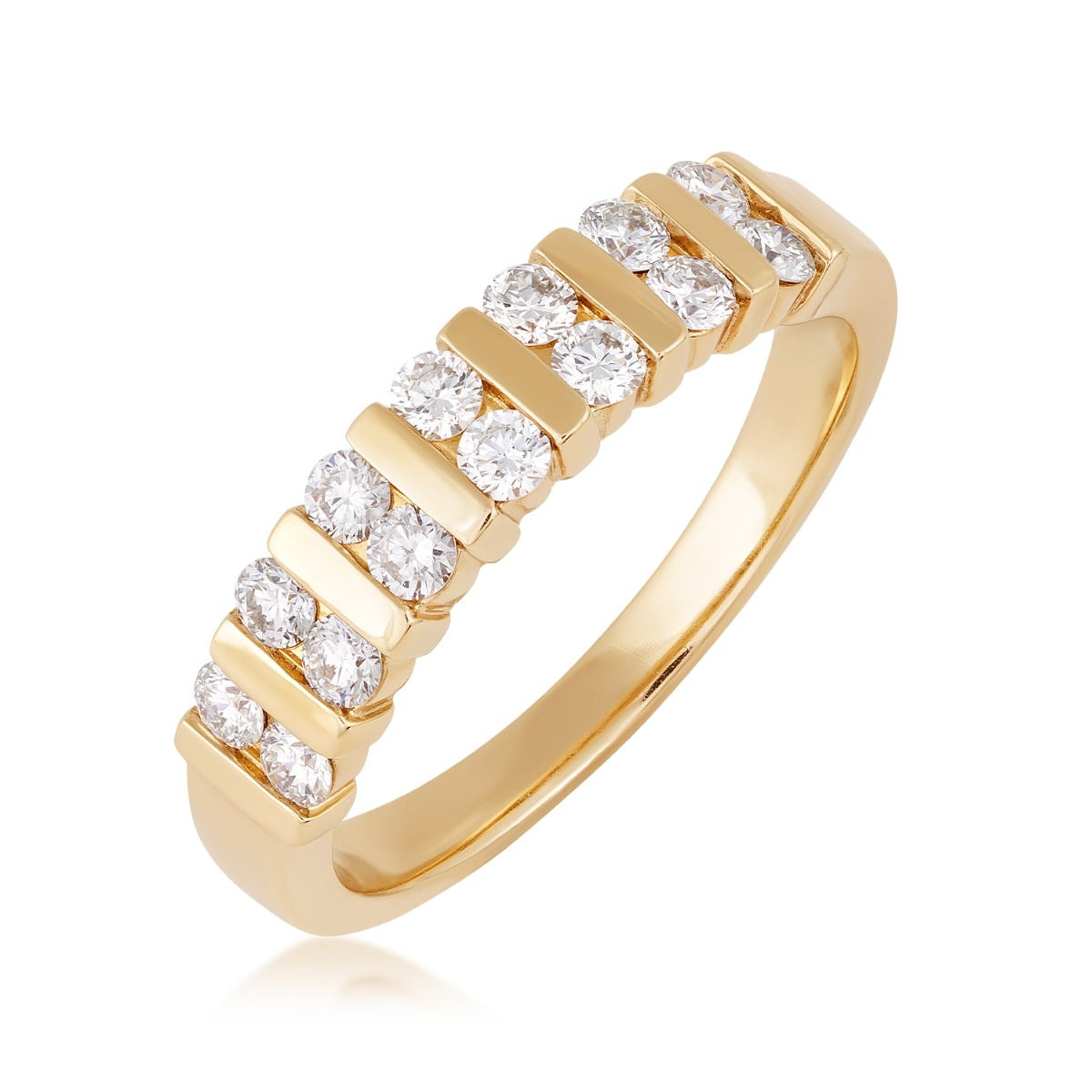1/2 ct. tw. 2-Row Diamond Anniversary Band in 14K Yellow Gold front view