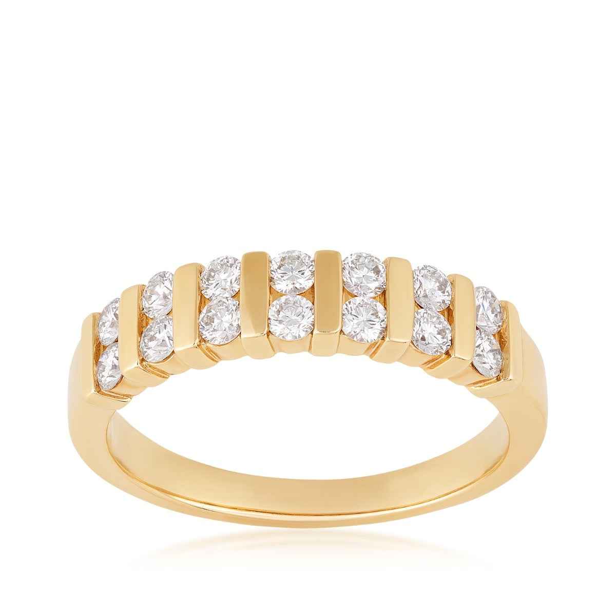 1/2 ct. tw. 2-Row Diamond Anniversary Band in 14K Yellow Gold