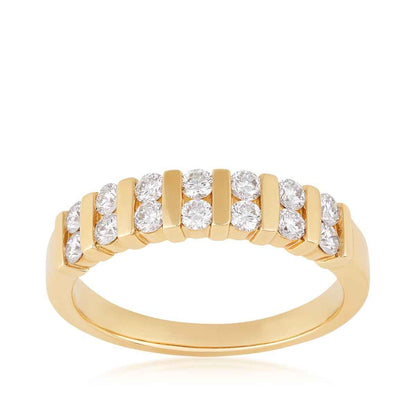 1/2 ct. tw. 2-Row Diamond Anniversary Band in 14K Yellow Gold