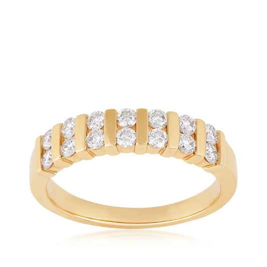 1/2 ct. tw. 2-Row Diamond Anniversary Band in 14K Yellow Gold