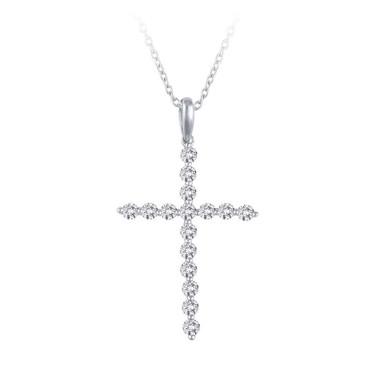 1/3 ct. tw. Diamond Classic Cross Pendant in 10K White Gold