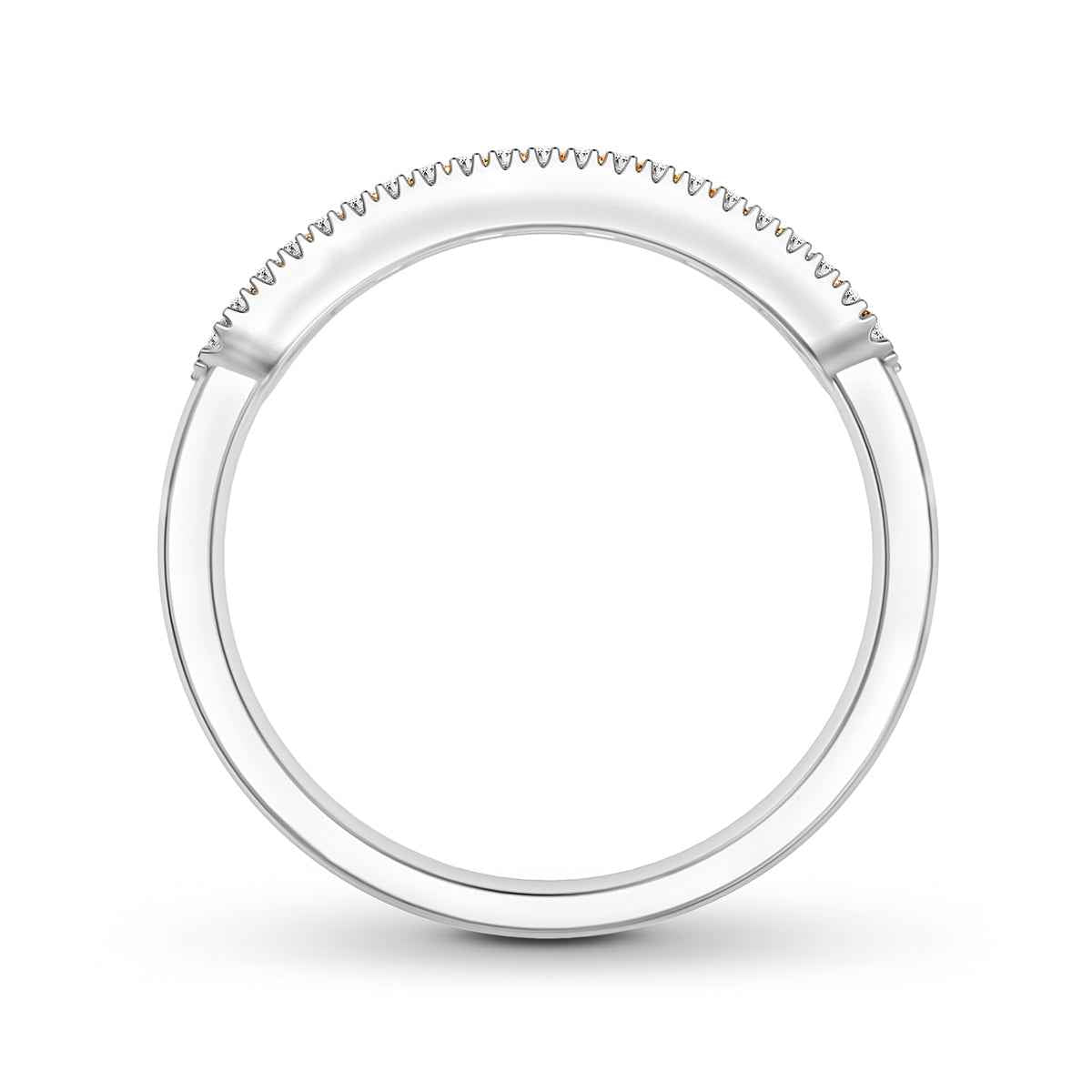 Mocha Collection 3/8 ct. tw. Round Mocha & White Diamond Fashion Band in 10K White Gold front view