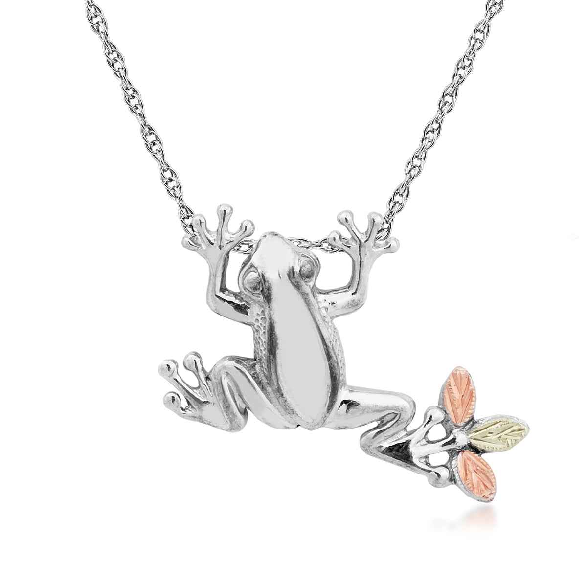 Black Hills Gold Frog Slide Pendant in Sterling Silver