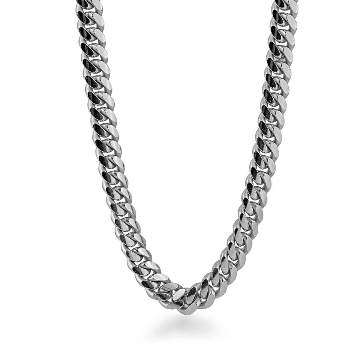 7mm 24-inch Miami Cuban Chain Necklace in Sterling Silver