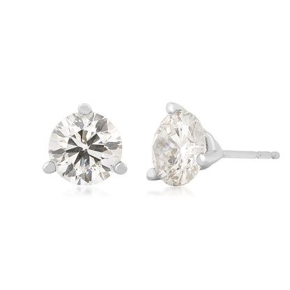 Adamante 4 ct. tw. Lab-Grown Round Brilliant Diamond Solitaire Earrings in 14K White Gold