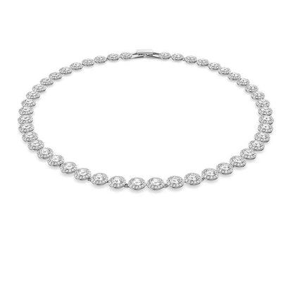 Swarovski Una Angelic Round White Crystal Necklace in White Rhodium Plating