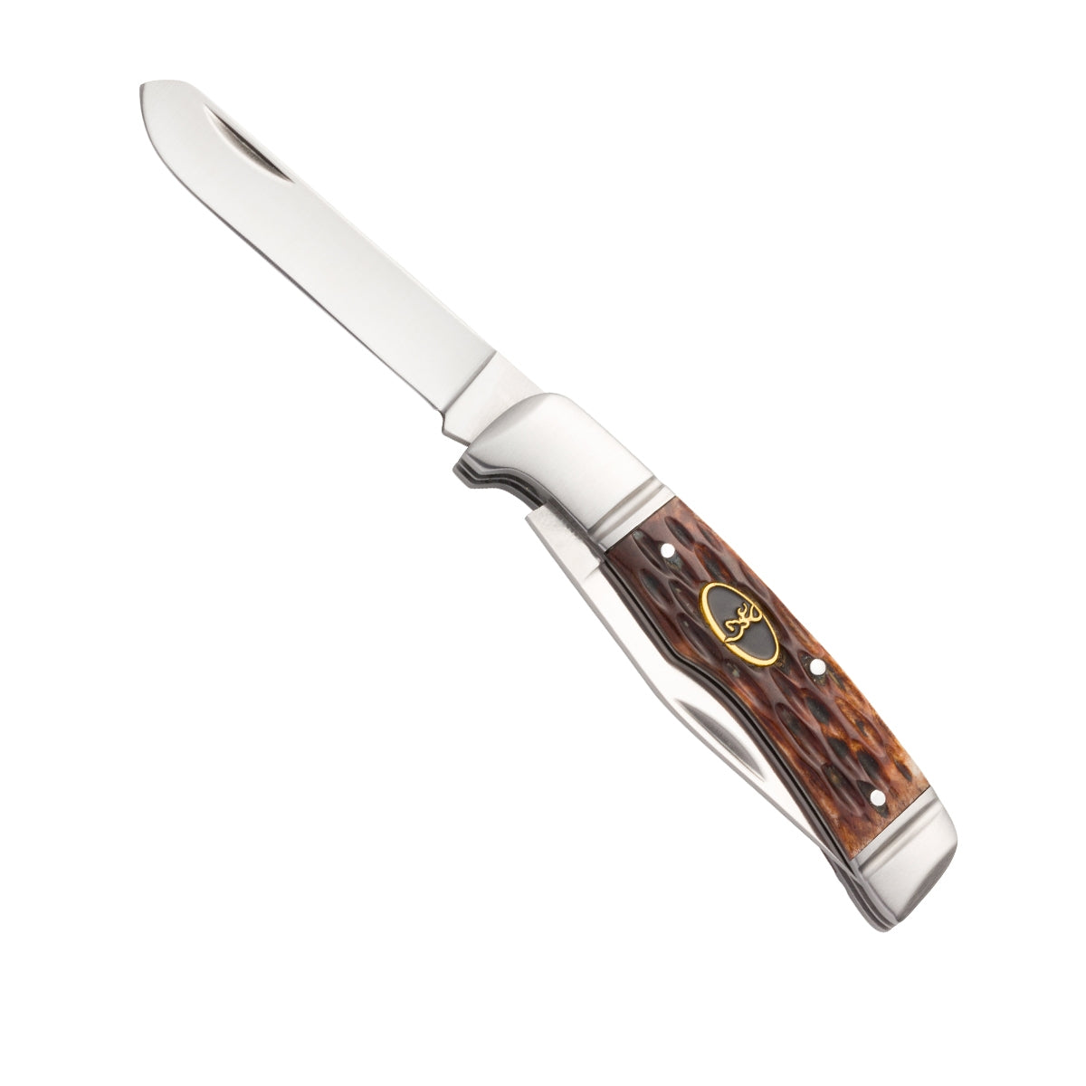 Browning Joint Venture 2-Blade Bone Folding Knife close-up detail