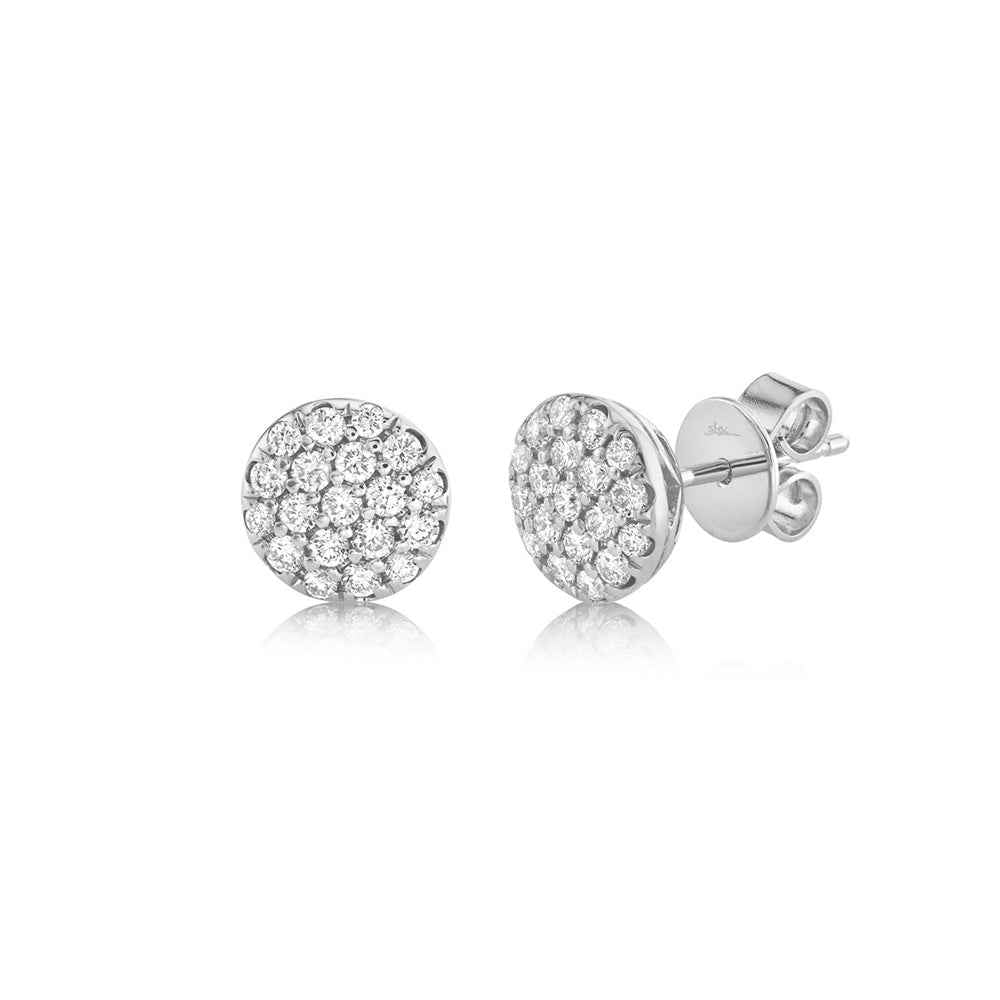 Shy Creation 1/2 ct. tw. Round Diamond Cluster Stud Earrings in 14K White Gold