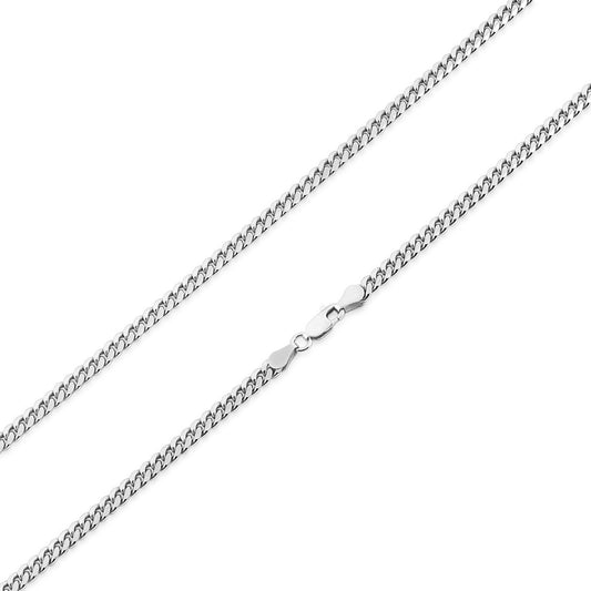 4mm 20-inch Miami Cuban Chain in Sterling Silver front view