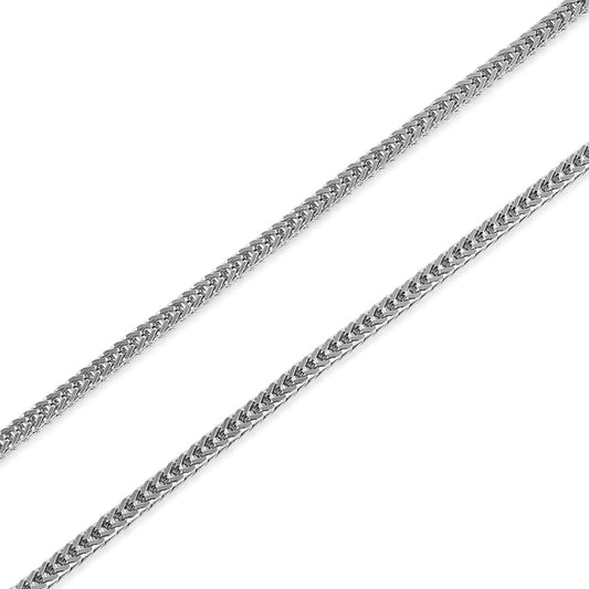 3mm 24-inch Franco Chain Necklace in Sterling Silver front view