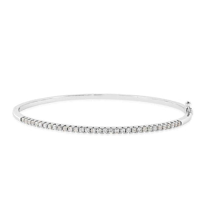 3/4 ct. tw. Round Brilliant Diamond Bangle Bracelet in 14K White Gold