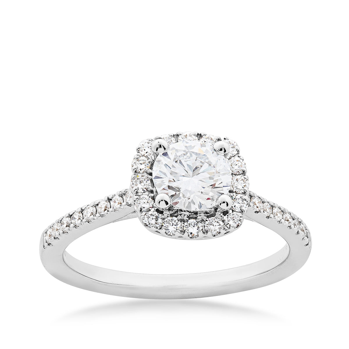 Adamante 1-1/10 ct. tw. Lab-Grown Round Brilliant Diamond Halo Engagement Ring in 14K White Gold
