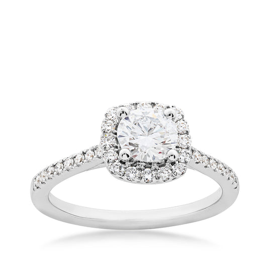 Adamante 1-1/10 ct. tw. Lab-Grown Round Brilliant Diamond Halo Engagement Ring in 14K White Gold
