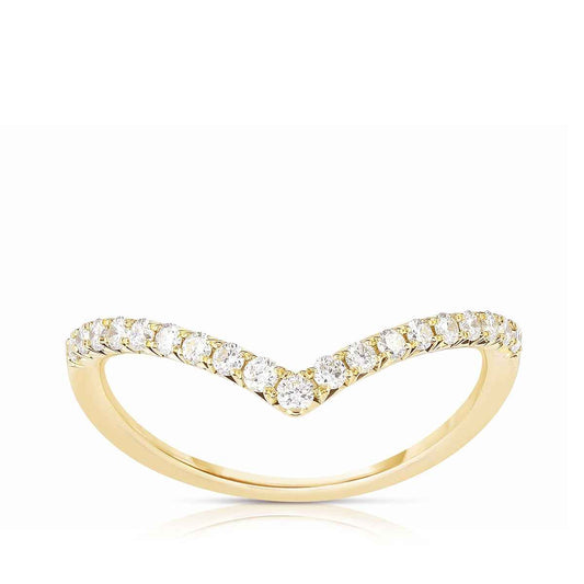 1/4 ct. tw. Diamond Anniversary Band with Chevron Design in 14K Yellow Gold