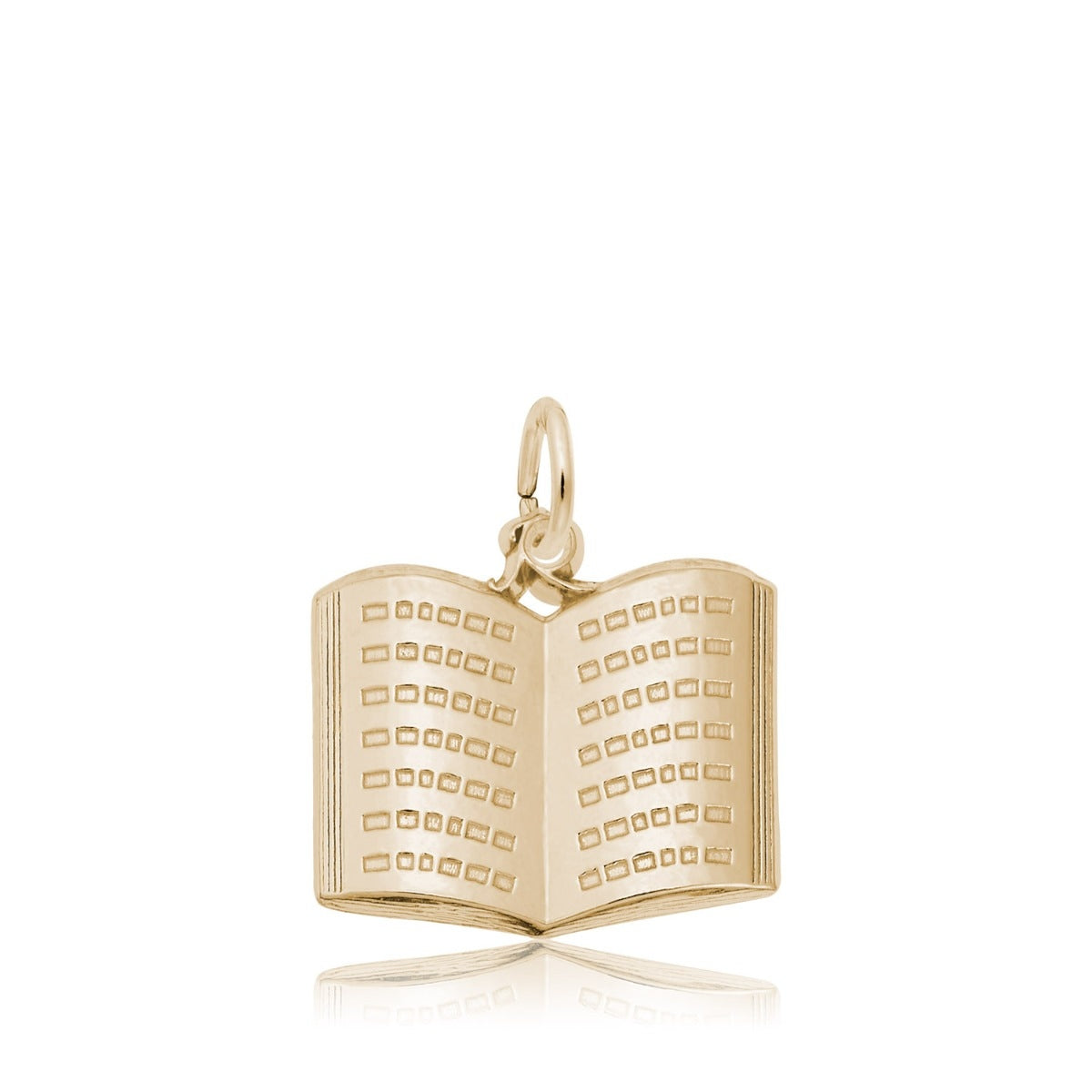 Open Book Charm in 14K Yellow Gold