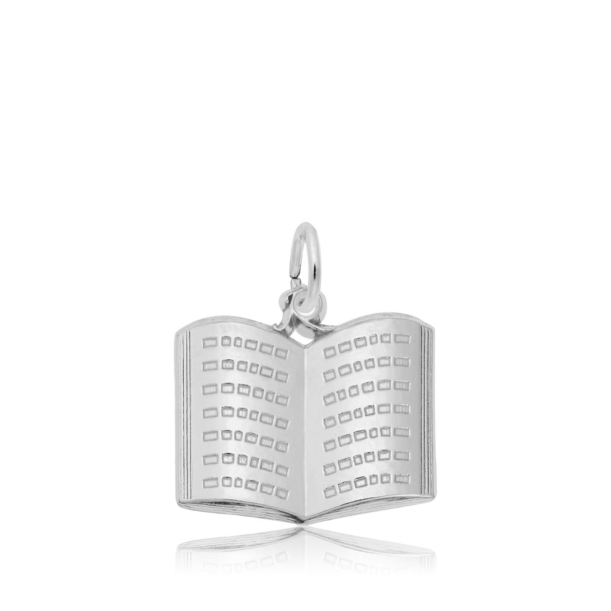 Open Book Charm in Sterling Silver