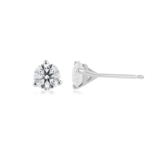 1 ct. tw. Round Brilliant Diamond Solitaire Martini Set Earrings in 14K White Gold
