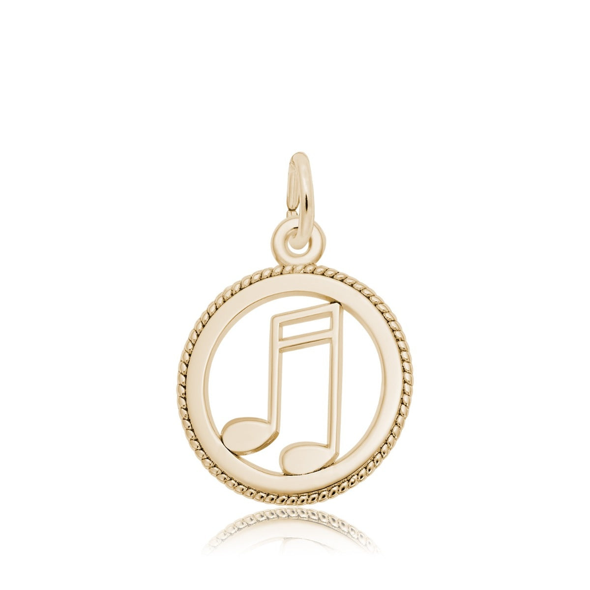 Music Note Disc Charm in 14K Yellow Gold