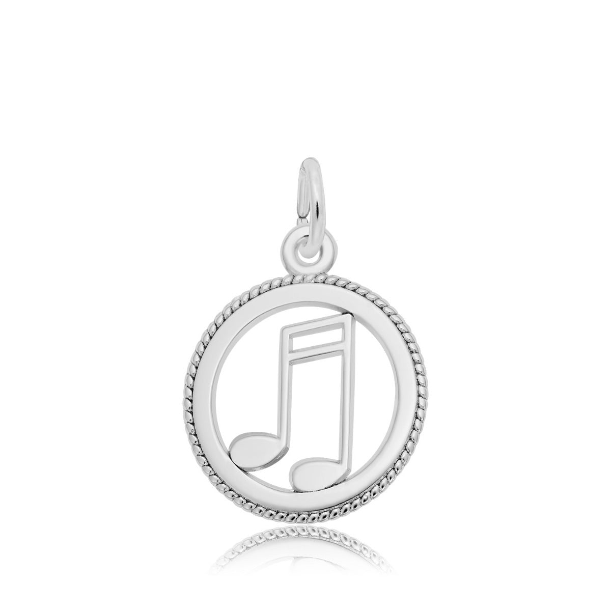 Music Note Disc Charm in Sterling Silver