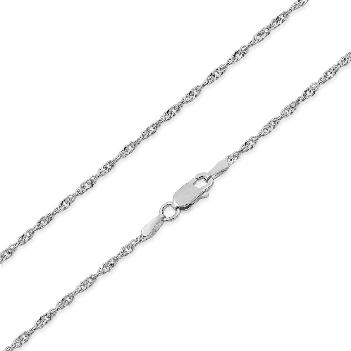3.5mm 16-inch Singapore Chain in Sterling Silver front view