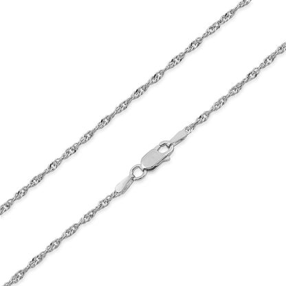 3.5mm 16-inch Singapore Chain in Sterling Silver front view