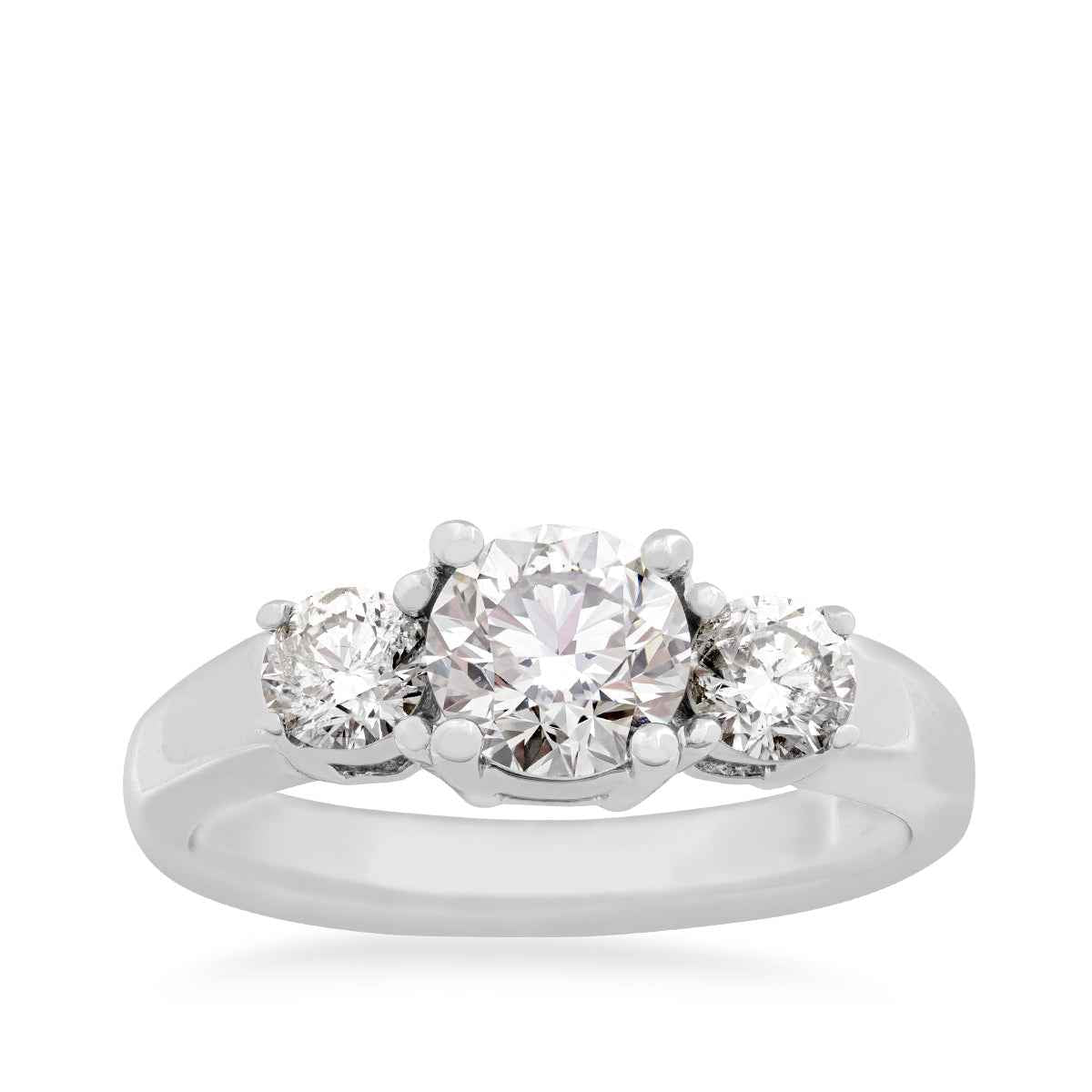 1-1/2 ct. tw. Round Brilliant 3-Stone Diamond Anniversary Ring in 14K White Gold