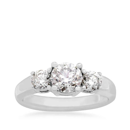 1-1/2 ct. tw. Round Brilliant 3-Stone Diamond Anniversary Ring in 14K White Gold