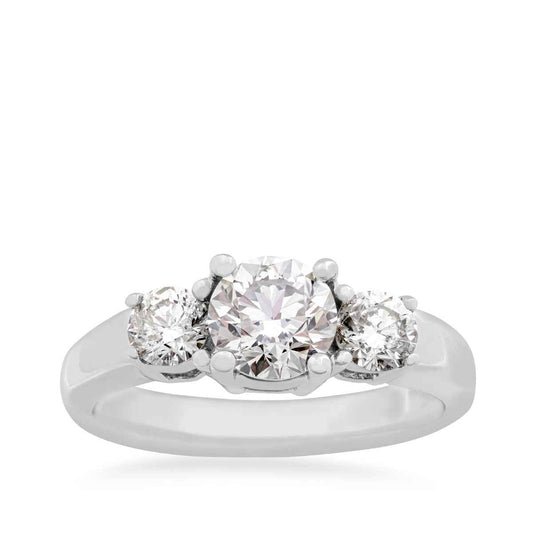 1-1/2 ct. tw. Round Brilliant 3-Stone Diamond Anniversary Ring in 14K White Gold