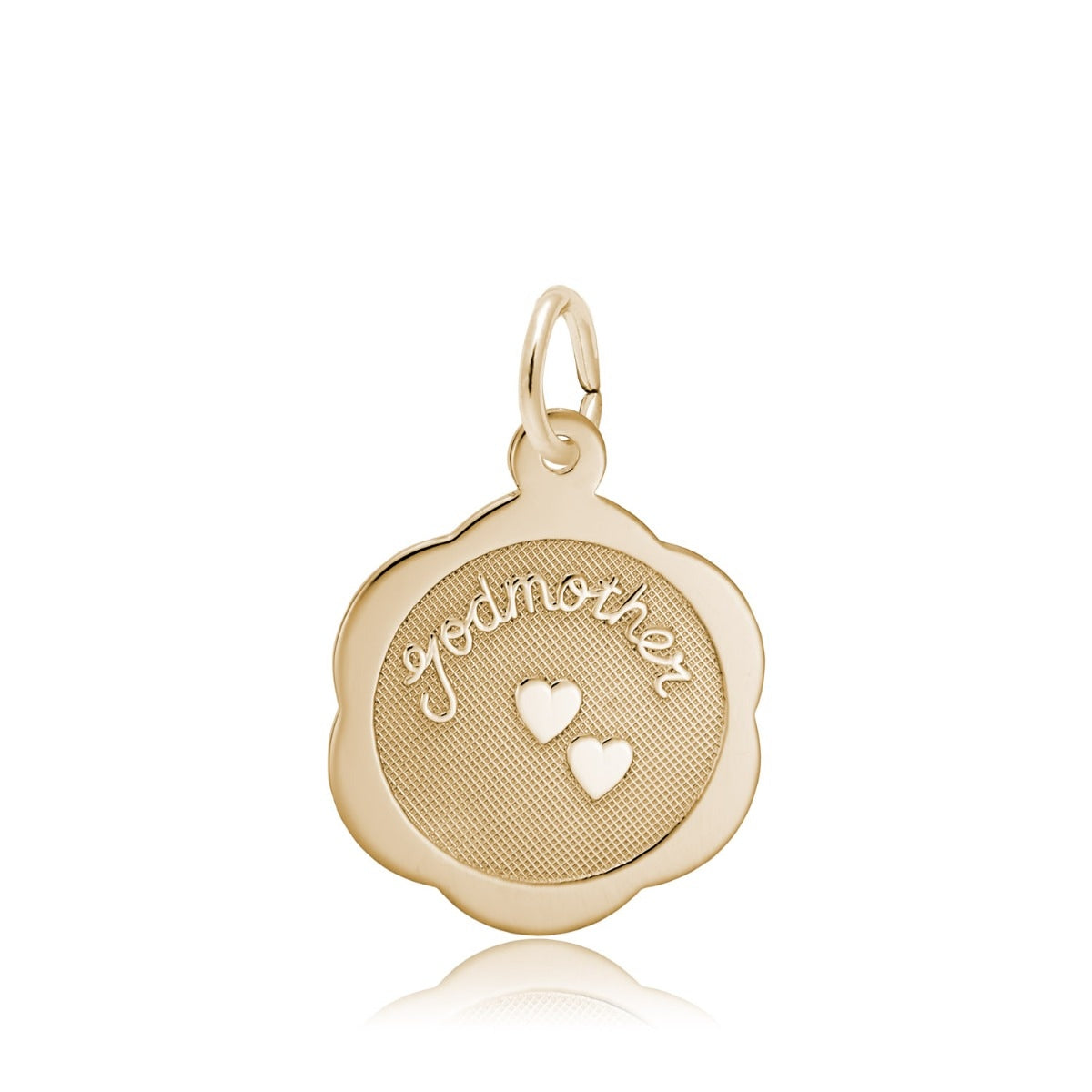 Godmother Scalloped Disc Charm in 14K Yellow Gold