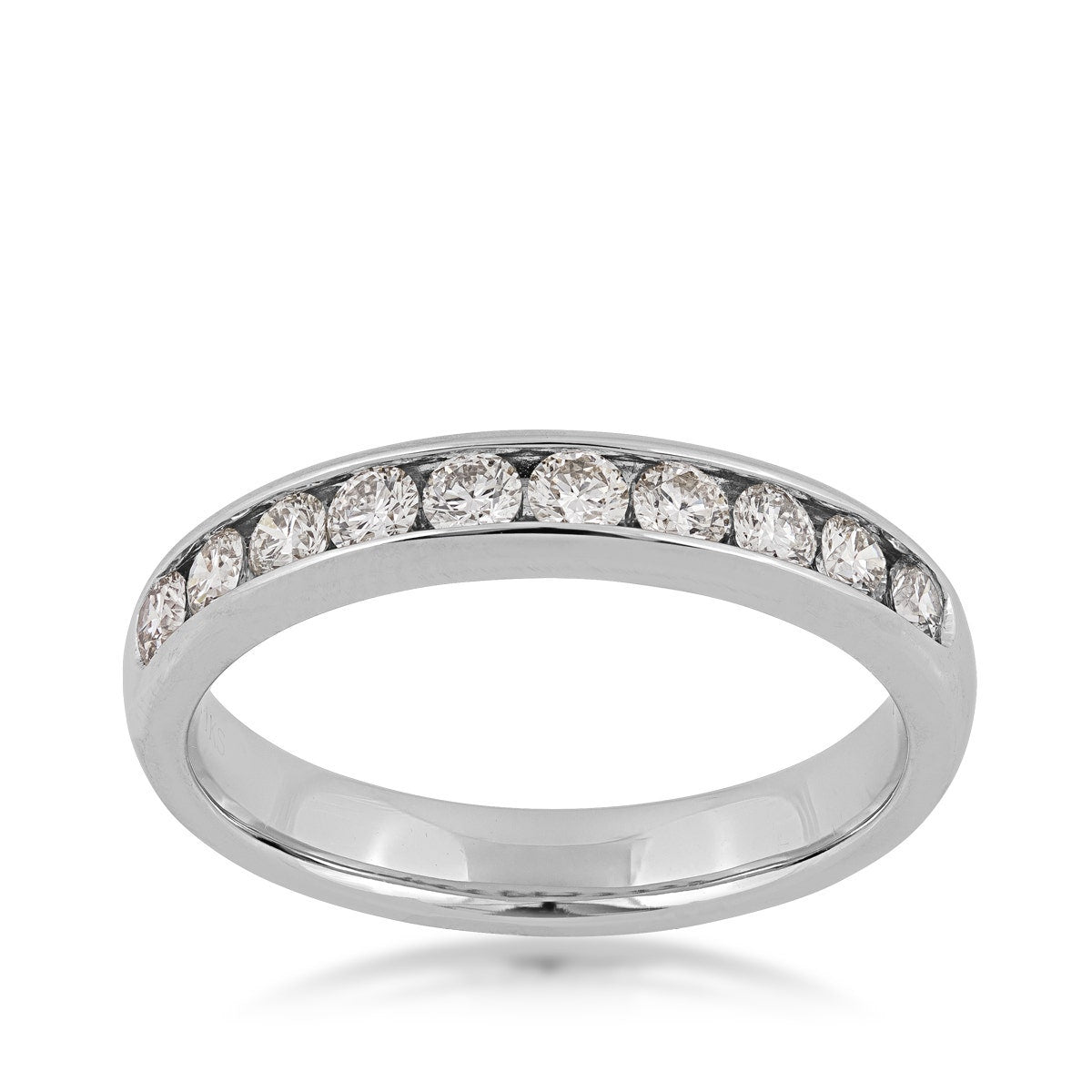 1/2 ct. tw. Round Brilliant Channel Set Diamond Anniversary Ring in 14K White Gold