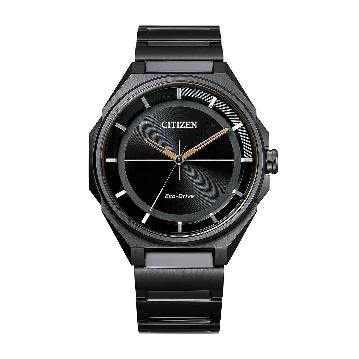 Citizen Men's Drive Eco-Drive Black Stainless Steel Watch with Black Dial