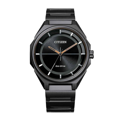 Citizen Men's Drive Eco-Drive Black Stainless Steel Watch with Black Dial