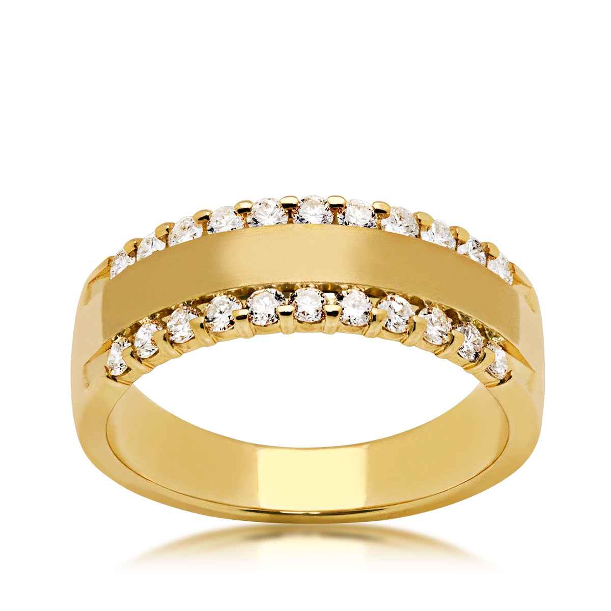 1/2 ct. tw. Round Diamond Railroad Anniversary Band in 14K Yellow Gold