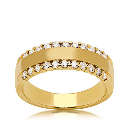 1/2 ct. tw. Round Diamond Railroad Anniversary Band in 14K Yellow Gold