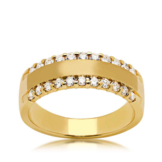 1/2 ct. tw. Round Diamond Railroad Anniversary Band in 14K Yellow Gold