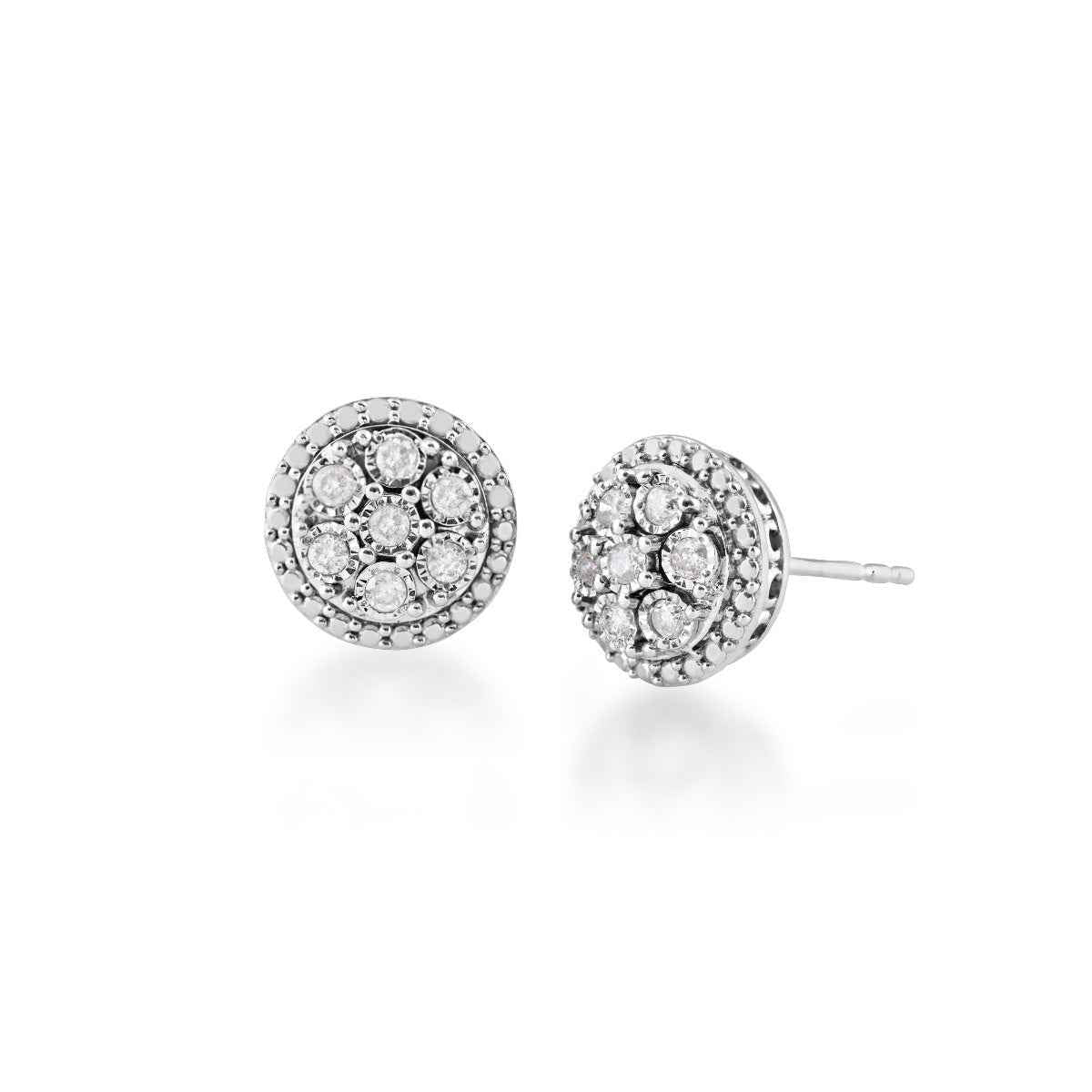 1/2 ct. tw. Diamond Pendant and Earring Box Set in Sterling Silver front view