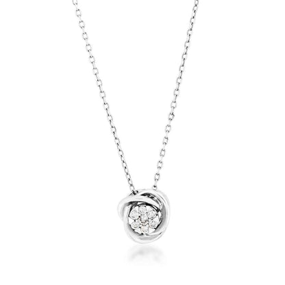 Love Knot 1/10 ct. tw. Diamond Cluster Pendant in 10K White Gold