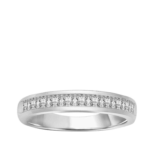 1 ct. tw. Princess Cut Channel Set Diamond Anniversary Band in 14K White Gold