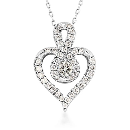 Infinite Love 1 ct. tw. Diamond Heart Infinity Pendant in 10K White Gold