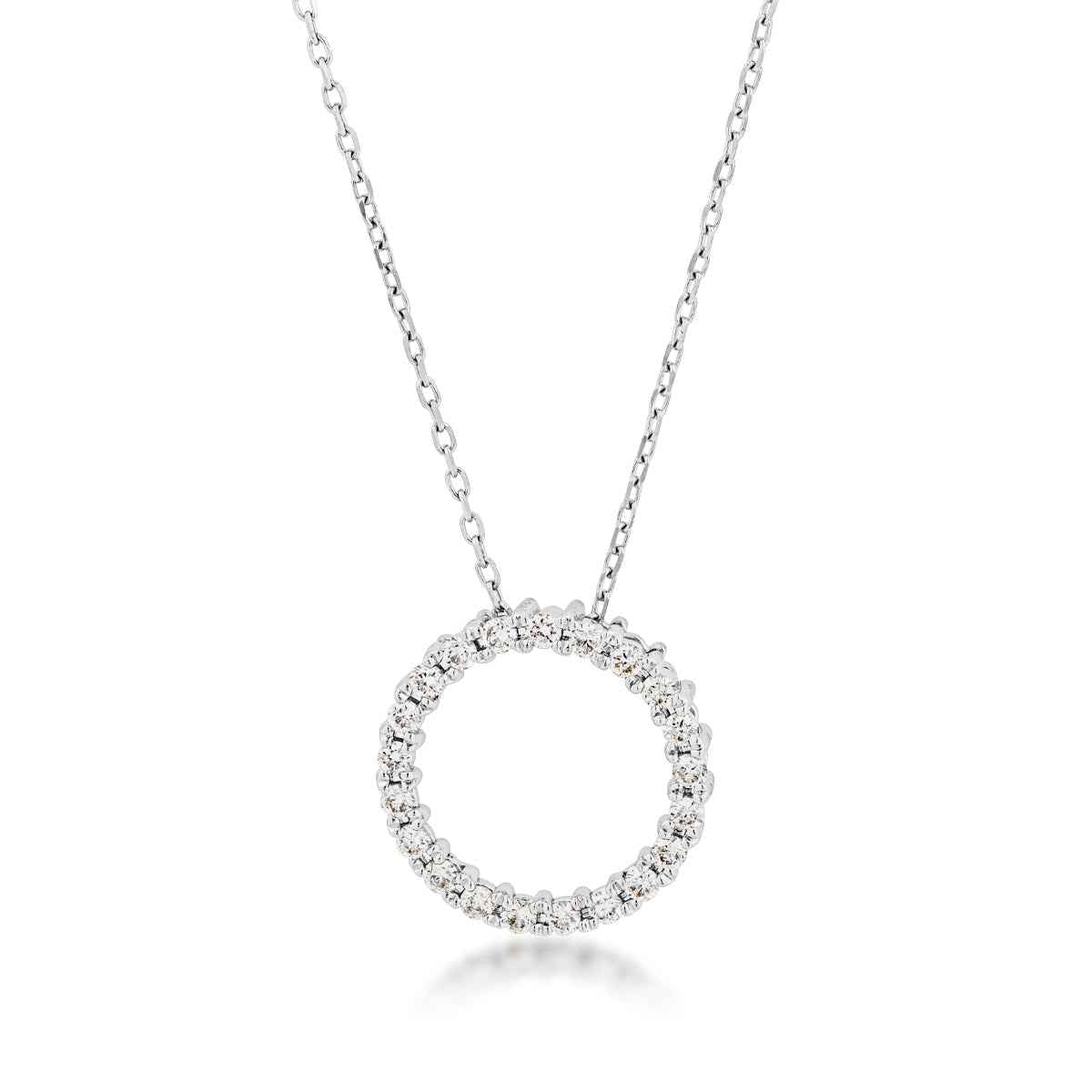 1/4 ct. tw. Diamond Circle Pendant in 10K White Gold