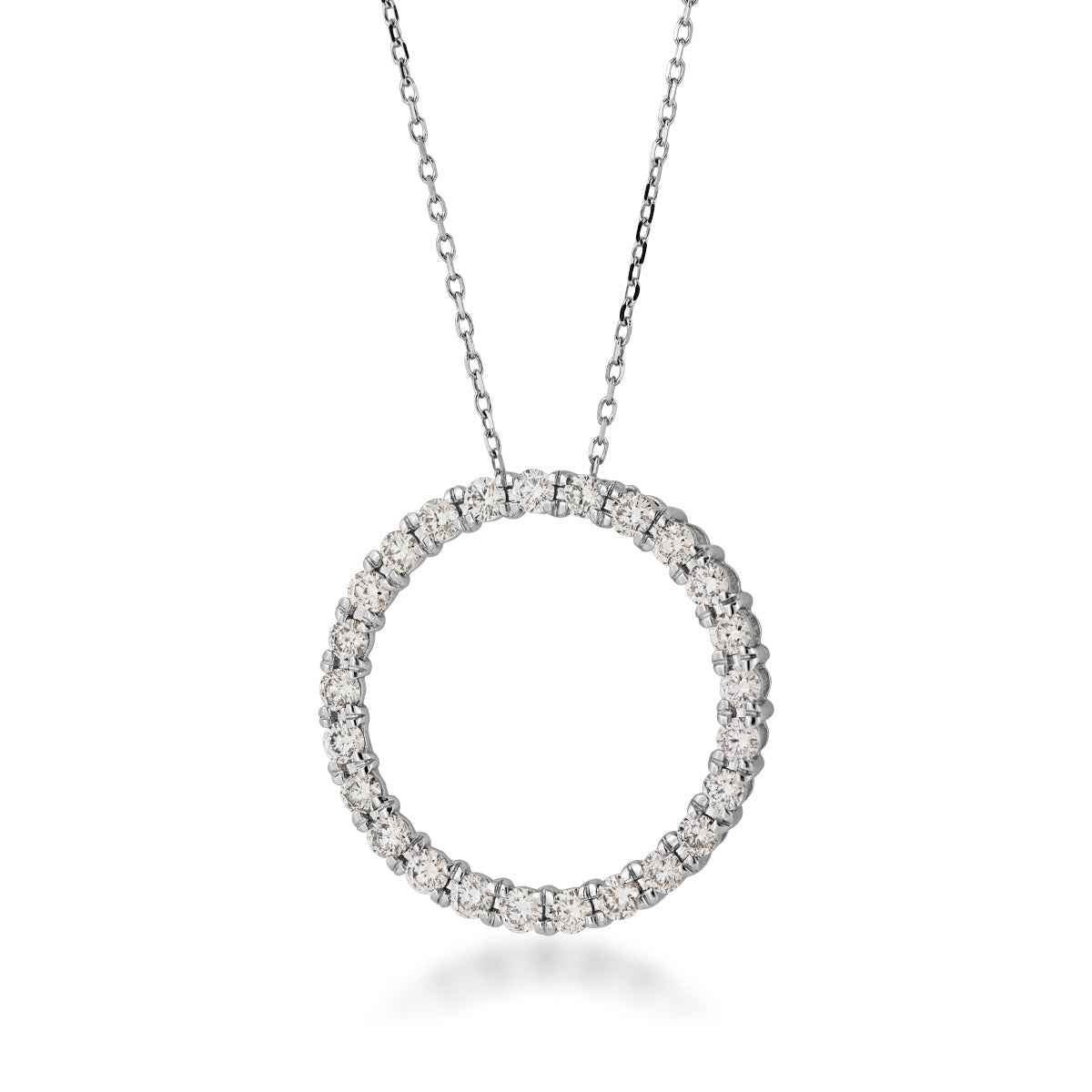 1 ct. tw. Diamond Circle Pendant in 10K White Gold