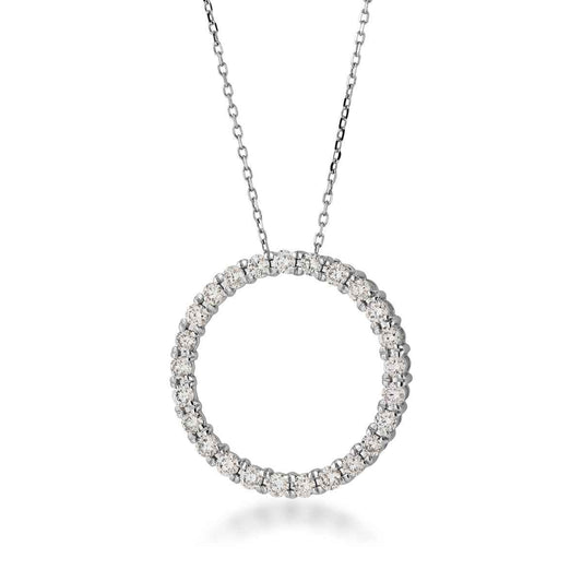 1 ct. tw. Diamond Circle Pendant in 10K White Gold