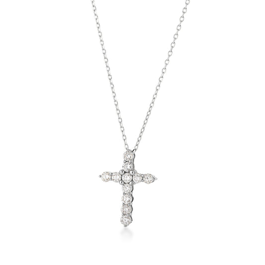 1/2 ct. tw. Diamond Cross Pendant in 10K White Gold