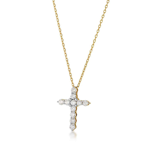 1/2 ct. tw. Diamond Cross Pendant in 10K Yellow Gold