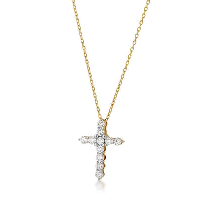 1/4 ct. tw. Diamond Cross Pendant in 10K Yellow Gold
