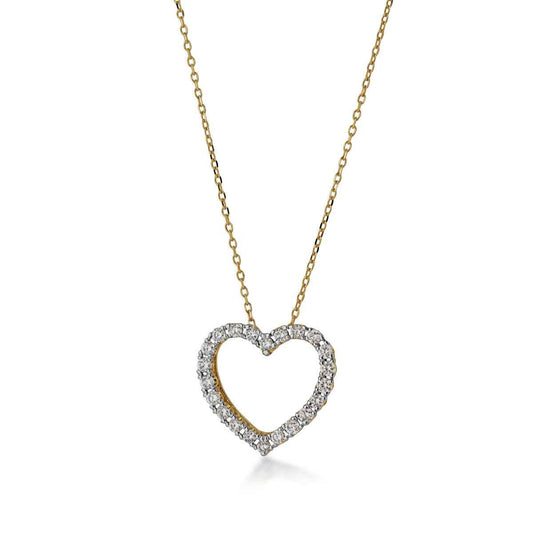 1/4 ct. tw. Diamond Heart Pendant in 10K Yellow Gold