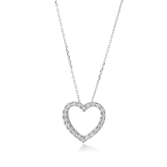 1/2 ct. tw. Diamond Heart Pendant in 10K White Gold