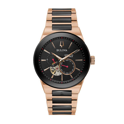 Bulova Latin Grammy Men's Black & Pink-Tone Stainless Steel Watch with Black Dial