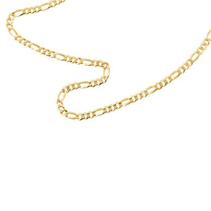 3.8mm 20-inch Solid Figaro Chain Necklace in 10K Yellow Gold close-up detail