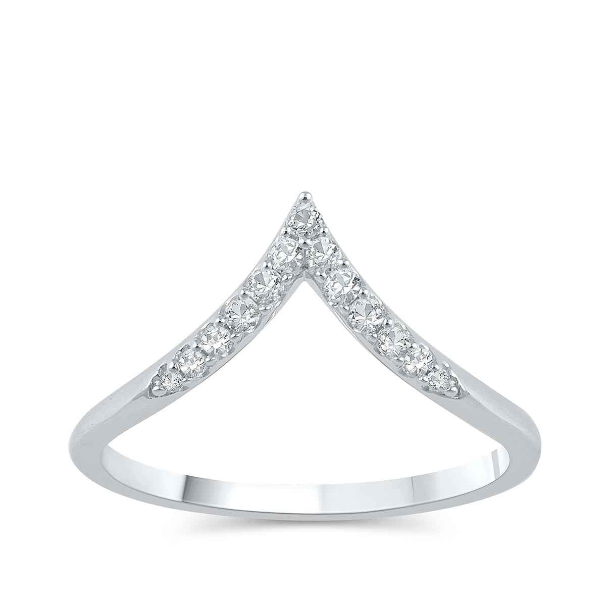 1/6 ct. tw. Diamond Chevron Wedding Band in 14K White Gold